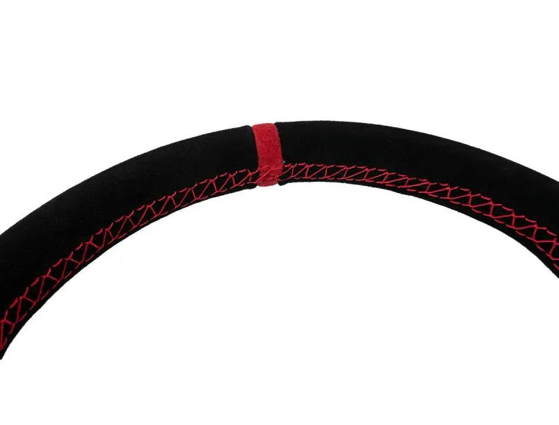 PRP Comp-R D-Shape Suede Steering Wheel - Red - Back View