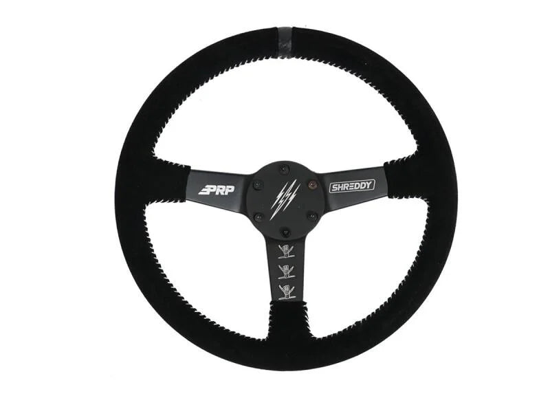 PRP Comp-R Leather Steering Wheel - Black - Side View