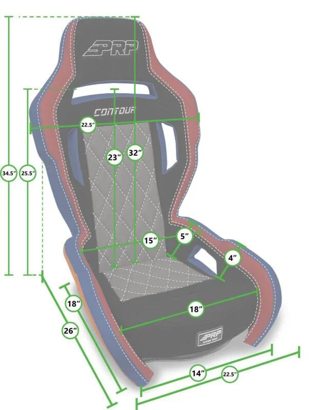 PRP Contour Suspension Seat - Whiskey - Side View
