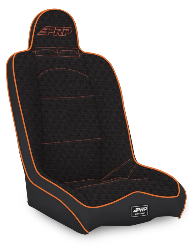 PRP Daily Driver High Back Suspension Seat- Black/Orange Tweed - Main Product View
