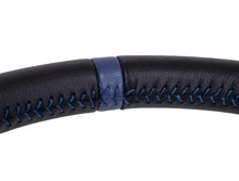 Load image into Gallery viewer, PRP Deep Dish Leather Steering Wheel- Blue - Detail View