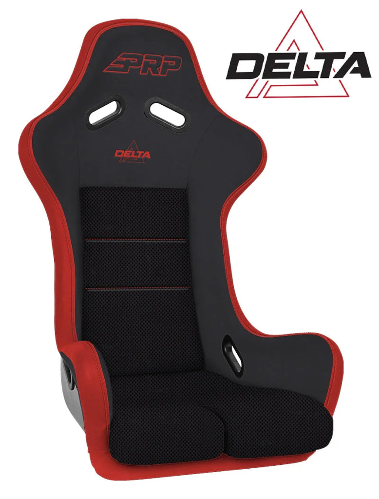 PRP Delta Composite Seat- Black/Red (PRP Red Outline/Delta Red- Red Stitching/201-263-201-237) - Side View
