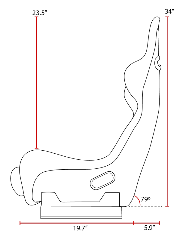 PRP Delta Composite Seat (FRP) - Back View