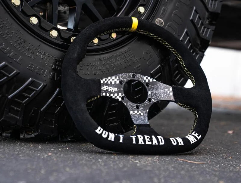 PRP Dont Tread on Me Comp-R Suede Steering Wheel (D-Shaped) - Back View