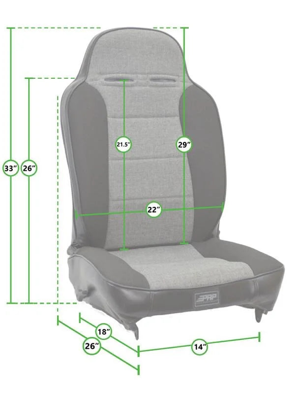 PRP Enduro High Back Reclining Suspension Seat - (Passenger Side) - Additional View 6