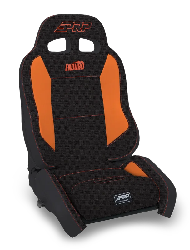 PRP EnduroCrawl Reclining Suspension Seat - Black/Orange Tweed - Passenger - Main Product View
