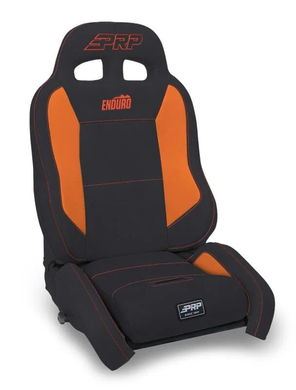 PRP EnduroCrawl Reclining Suspension Seat - Black/Orange Vinyl - Passenger - Main Product View