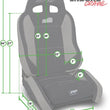 Load image into Gallery viewer, PRP EnduroCrawl Reclining Suspension Seat - Black/Orange Vinyl - Passenger - Side View