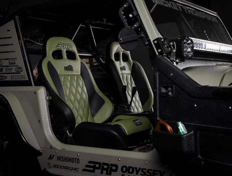 PRP EnduroCrawl Reclining Suspension Seat - Black/Teal Tweed - Passenger - Back View
