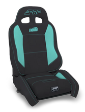 Load image into Gallery viewer, PRP EnduroCrawl Reclining Suspension Seat - Black/Teal Vinyl - Passenger - Main Product View