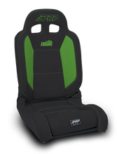 Load image into Gallery viewer, PRP EnduroDaily Reclining Suspension Seat - Black/Green Vinyl - Passenger - Main Product View