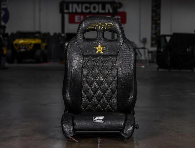 PRP EnduroTrek Reclining Suspension Seat - Black Suede - Driver - Back View