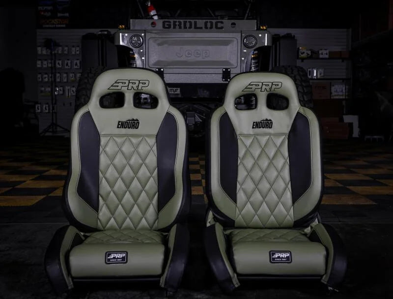 PRP EnduroTrek Reclining Suspension Seat - Black Suede - Driver - Installation View