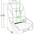 Load image into Gallery viewer, PRP GT/S.E. Rear Suspension Seat- Black/Grey - Side View