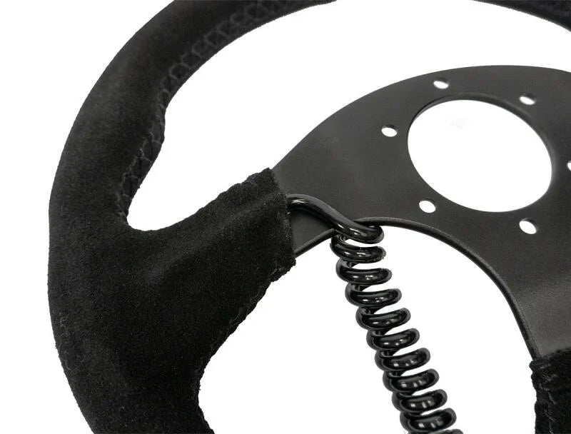 PRP Heated Comp-R Suede Steering Wheel - Black - Side View