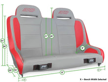 Load image into Gallery viewer, PRP Jeep CJ-7/Wrangler YJ Elite Series Rear Bench- Red - Side View