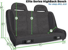 Load image into Gallery viewer, PRP Jeep Wrangler JKU/JLU  Elite Series Suspension Bench Seat - Side View