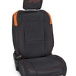 Load image into Gallery viewer, PRP Jeep Wrangler JL Front Seat Covers - 2 door- with Molle Back (Pair) - Black/Orange - Main Product View