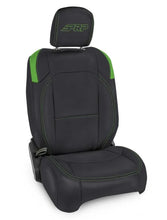 Load image into Gallery viewer, PRP Jeep Wrangler JL Front Seat Covers - 2 door- with Pocket Back (Pair) - Black/Green - Main Product View