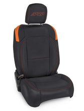 Load image into Gallery viewer, PRP Jeep Wrangler JL Front Seat Covers Jeep Gladiator JT- with Pocket Back (Pair) - Black/Orange - Main Product View