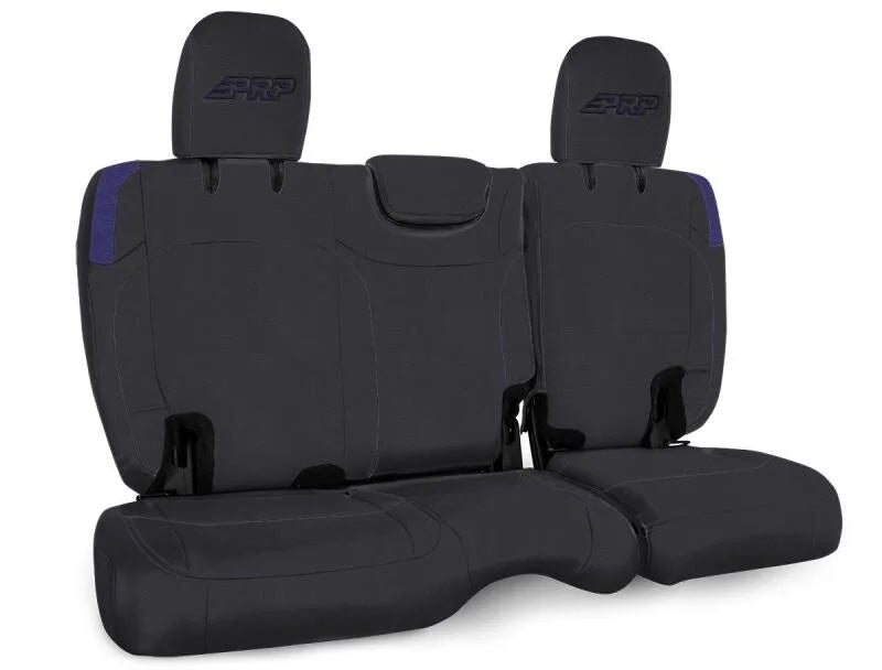 PRP Jeep Wrangler JL Rear Bench Covers - 2 door - Black/Purple - Main Product View