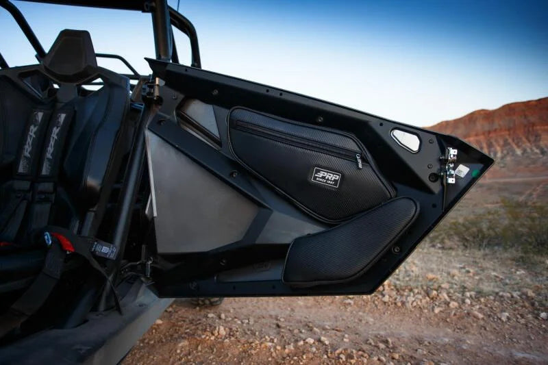 PRP Polaris RZR PRO XP/PRO R/Turbo R Front Door Bags with Knee Pad (Pair) - Back View
