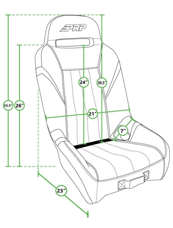 PRP Polaris RZR PRO XP/PRO R/Turbo R GT/S.E. Suspension Seat- Black - Side View