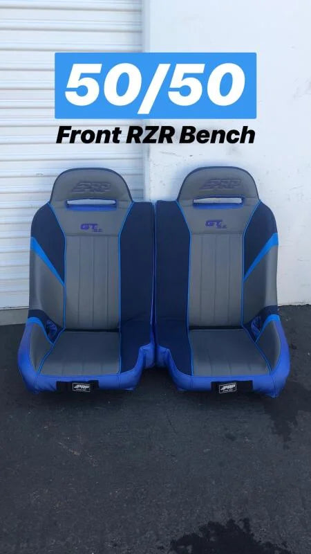 PRP Polaris RZR S 900/XP 1000/Turbo/Turbo S GT/S.E. 50/50 Front Suspension Bench Seat - Installation View