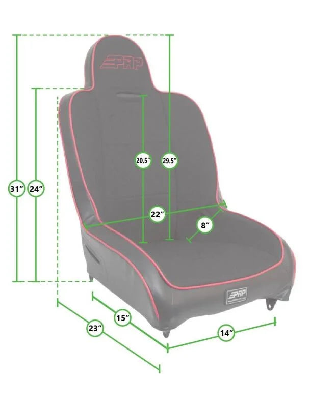 PRP Premier High Back Rear Suspension Seat - Side View