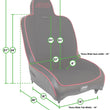 Load image into Gallery viewer, PRP Premier High Back Suspension Seat (Two Neck Slots) - Black/Red - Side View