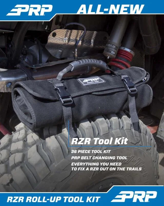 PRP RZR Roll Up Tool Bag with 36pc Tool Kit - Back View