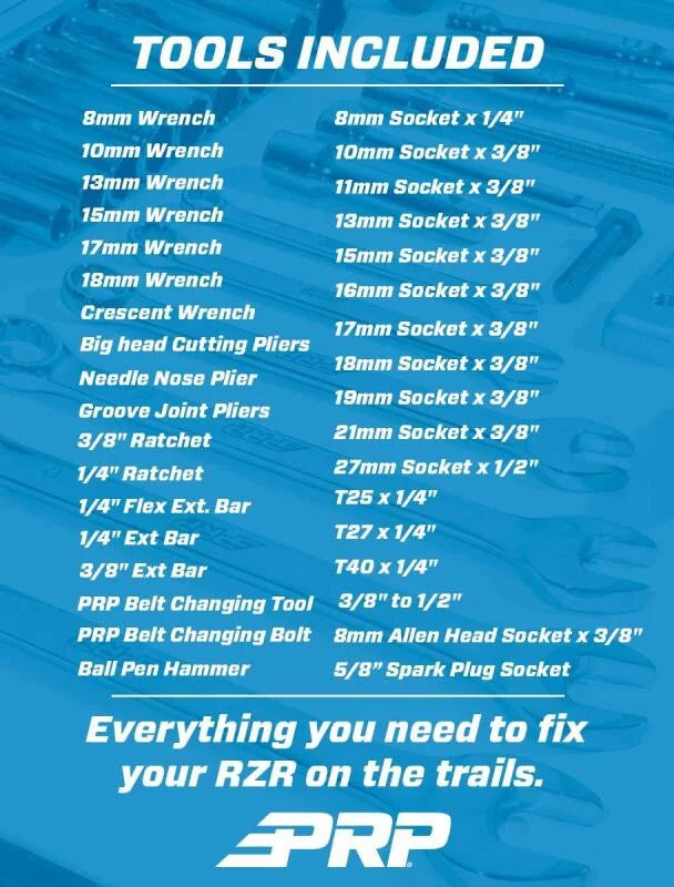PRP RZR Roll Up Tool Bag with 36pc Tool Kit - Installation View
