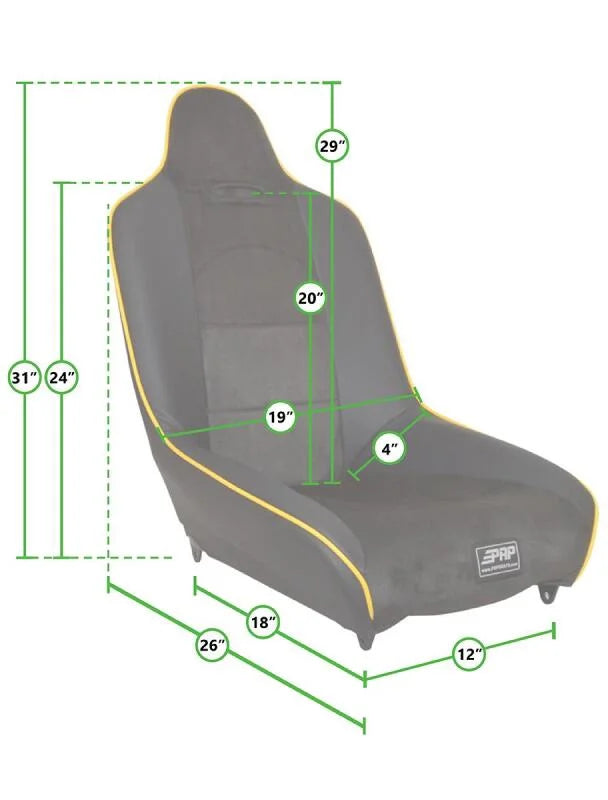 PRP Roadster Low Back Suspension Seat - Back View