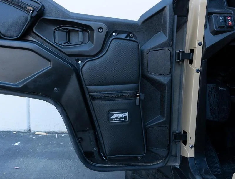 PRP Seats 2016+ Polaris General Front Lower Door Bags w/Knee Pad - Pair - Side View