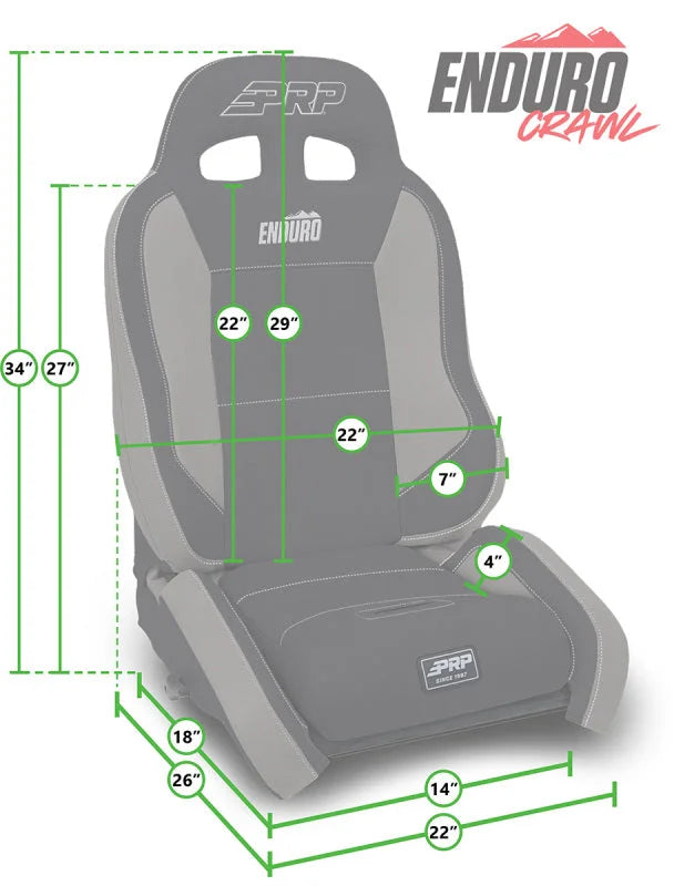 PRP Seats 97-02 Jeep Wrangler TJ Enduro Elite Suspension Seat Crawl Edition (Pair) - Black - Installation View