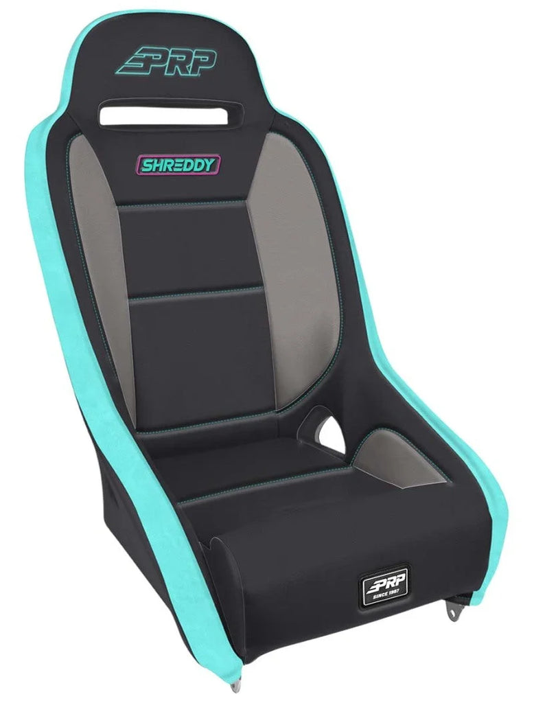 PRP Shreddy Comp Elite Suspension Seat - Black/Teal - Side View