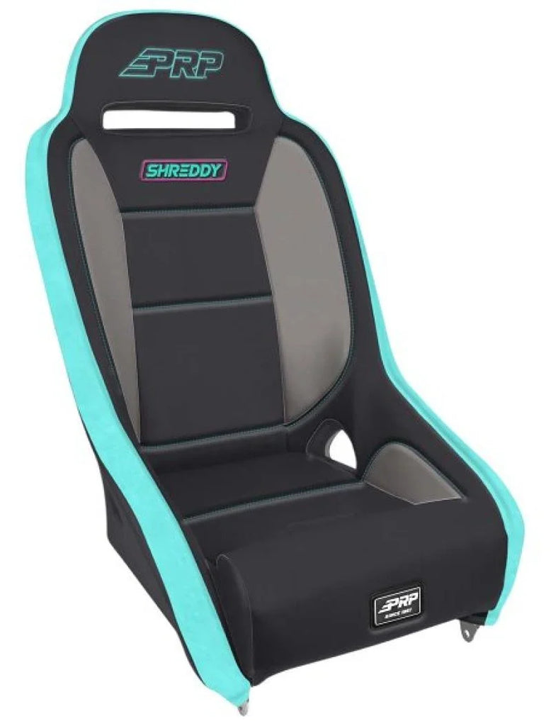 PRP Shreddy Comp Elite Suspension Seat - Grey/Teal - Side View