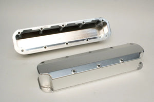 PRW Valve Cover Set; Aluminum; Fabricated Billet Rail; Satin Silver Anodized. 4036000 - Main Product View