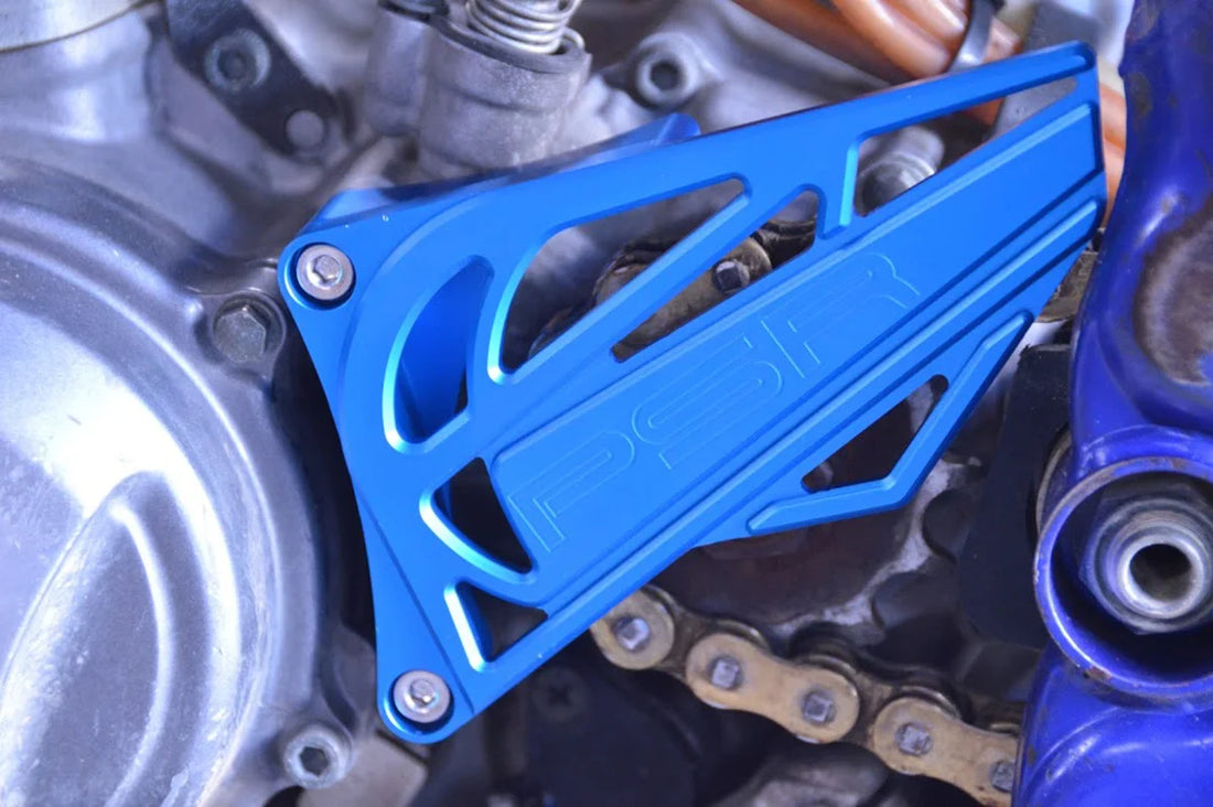 PSR Case Saver/Sprocket Cover - Blue - Yamaha 07-04150-25 - Installation View