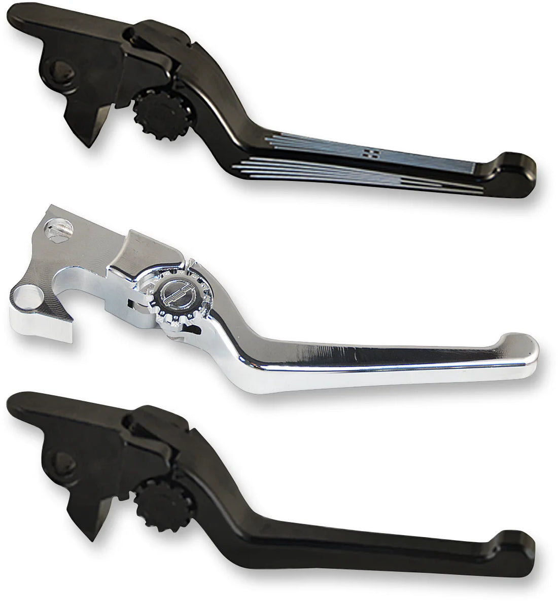 PSR Lever Set - Anthem - Harley Davidson - Short - Chrome 12-01667-20 - Side View
