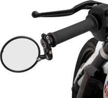 Load image into Gallery viewer, PSR Mirror - Giorgio/Fixed Mount - Side View/Bar-End - Round - Black 00-00201-22 - Back View
