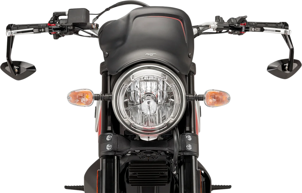 PUIG Mirror - Hi-Tech 4 - Side View - Diamond - Black 6994N - Back View
