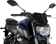 Load image into Gallery viewer, PUIG Naked Sport Windscreen - 9" - Carbon - Yamaha 9666C - Main Product View
