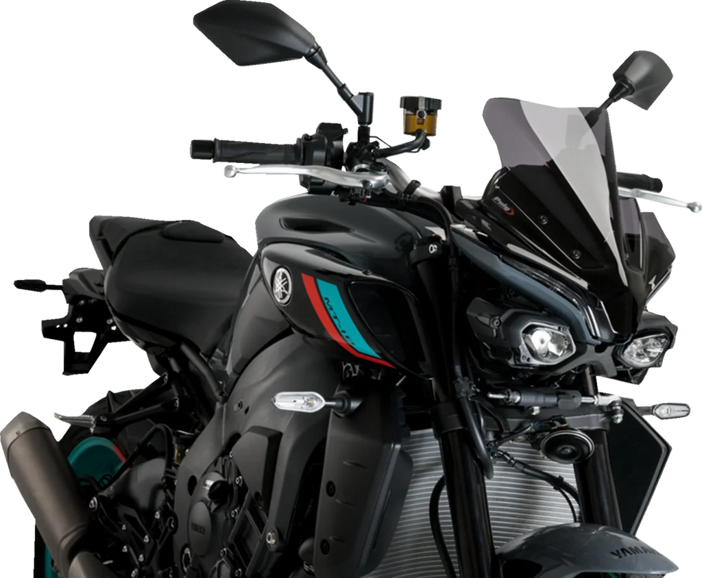 PUIG New Generation Sport Windshield - 14" - Smoke - MT-10/SP 21361H - Side View