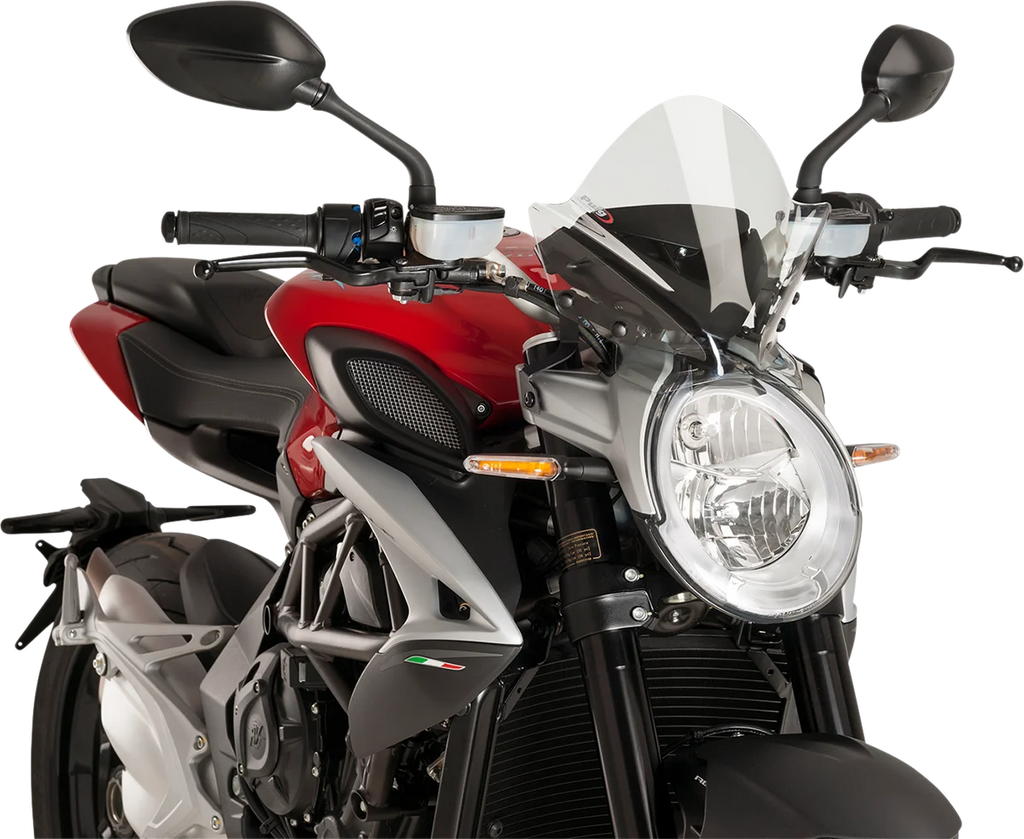 PUIG New Generation Windscreen - 10-1/2" - Black - Brutale 800 9011W - Main Product View