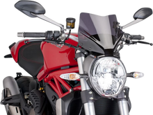 Load image into Gallery viewer, PUIG New Generation Windscreen - 10-5/8" - Dark Smoke - Monster 1200 7013F - Main Product View