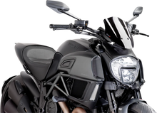 Load image into Gallery viewer, PUIG New Generation Windscreen - 11-1/2" - Black - Diavel 7592N - Main Product View