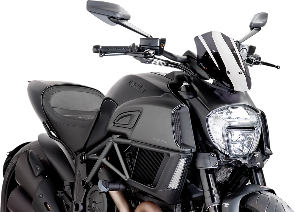 PUIG New Generation Windscreen - 11-1/2" - Dark Smoke - Diavel 7592F - Main Product View