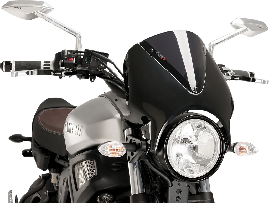 PUIG New Generation Windscreen - 11-3/4" - Dark Smoke - R9 7012F - Side View