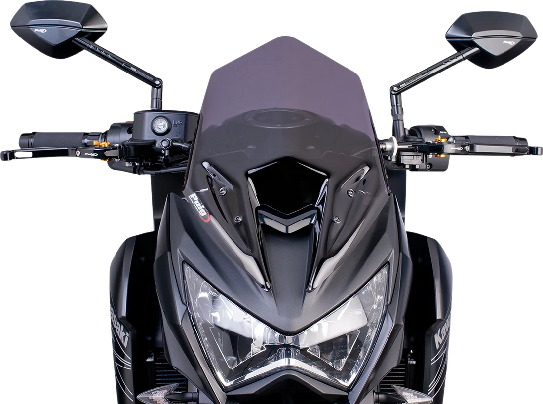 PUIG New Generation Windscreen - 14-1/2" - Black - Z800 6401F - Side View